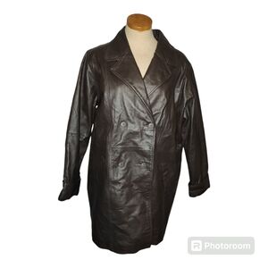 Women's Brown Leather Coat